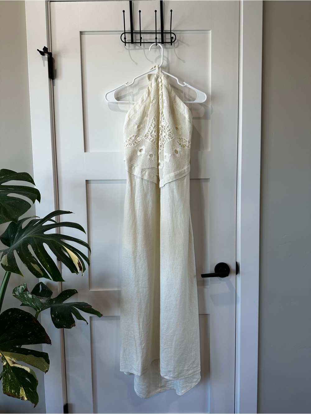 Target Cream Crochet Halter Dress